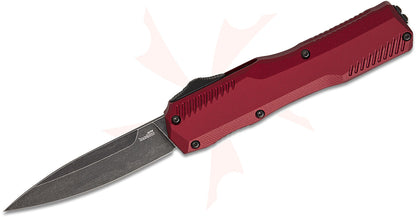 9000MERL Matt Diskin Livewire OTF AUTO Knife 3.3" CPM-MagnaCut BlackWash Spear Point Blade, Merlot Aluminum Handles, Reversible Clip
